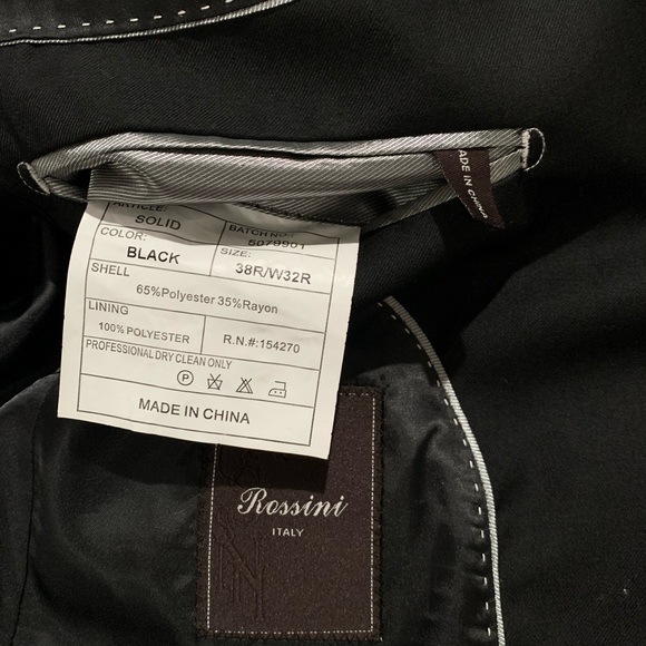 Rossini Black Blazer Suit Jacket size 38R - Picture 2 of 4
